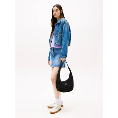 Sac bandoulière Tommy Jeans Urban X-Body Quilted noir pour femme, référence AW0AW17546-BDS