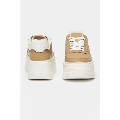 Baskets Tommy Hilfiger Platform Lux Court Sneaker beiges pour femme, référence FW0FW08379-RBC