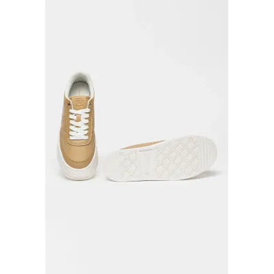 Baskets Tommy Hilfiger Platform Lux Court Sneaker beiges pour femme, référence FW0FW08379-RBC