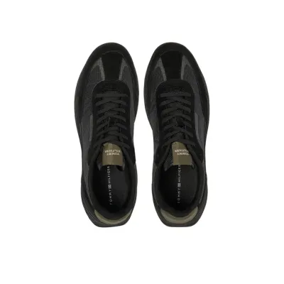 Baskets Tommy Hilfiger Leather Cleat Classic Trainers noires pour homme, référence FM0FM05328-BDS