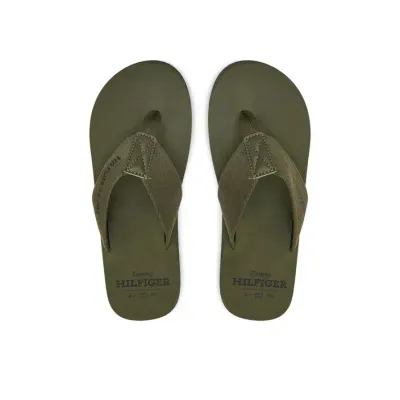 Tongs Tommy Hilfiger Hilfiger 85 Beach Sandal kaki pour homme, référence FM0FM05339-RBN