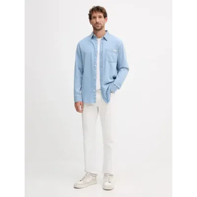 Chemise homme Calvin Klein Casual Classic Bleue LV040BM796-N85 en coton léger avec col classique