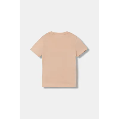 T-shirt fille Calvin Klein Pearl Signature NYC Beige IG0IG02991-TGI en coton régénératif avec col rond