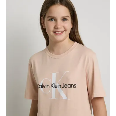 T-shirt Calvin Klein Jeans Kids Logo rose pour enfant, référence IU0IU00676-TGI