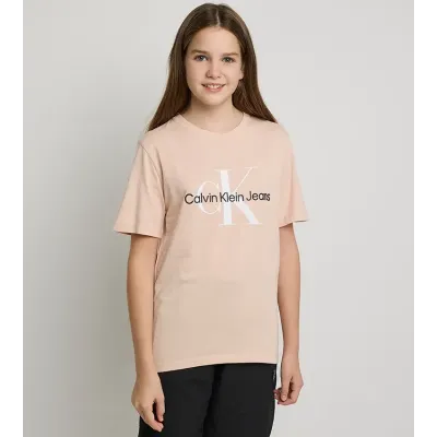 T-shirt Calvin Klein Jeans Kids Logo rose pour enfant, référence IU0IU00676-TGI