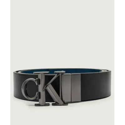 Ceinture homme Calvin Klein CK Buckle 32 mm Réversible Bleu Noir LV04D7023G-D1M avec boucle rotative en métal