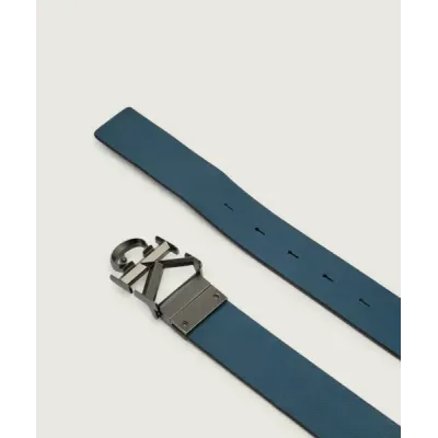 Ceinture homme Calvin Klein CK Buckle 32 mm Réversible Bleu Noir LV04D7023G-D1M avec boucle rotative en métal