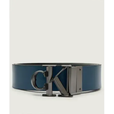 Ceinture homme Calvin Klein CK Buckle 32 mm Réversible Bleu Noir LV04D7023G-D1M avec boucle rotative en métal