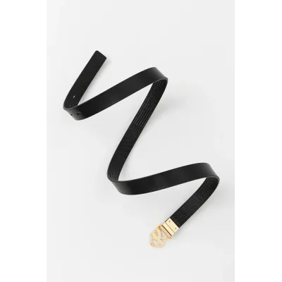 Ceinture femme Calvin Klein Monogram Buckle 25 mm Réversible Noire LV04F7040G-UB1 avec boucle métallique