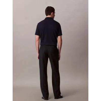 Polo homme Calvin Klein Stripe Stretch Jacquard Polo bleu marine LV04LB220G-CEF manches courtes.