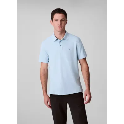 Polo homme Calvin Klein Short Sleeve SUPIMA Chest Embroidery bleu LV04LB276G-3UD en coton
