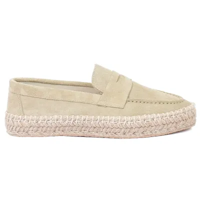 Mocassins femme en cuir beige à plateforme EMC101-DBG