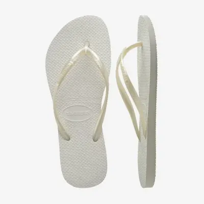 Tongs Havaianas Slim blanches 4000030-0001 à brides fines et semelle en caoutchouc
