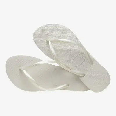 Tongs Havaianas Slim blanches 4000030-0001 à brides fines et semelle en caoutchouc