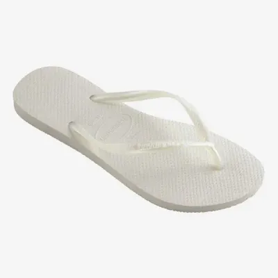 Tongs Havaianas Slim blanches 4000030-0001 à brides fines et semelle en caoutchouc