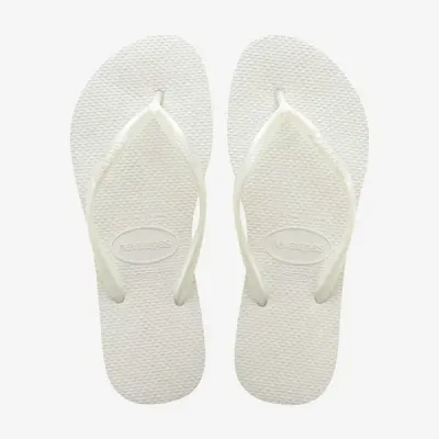 Tongs Havaianas Slim blanches 4000030-0001 à brides fines et semelle en caoutchouc
