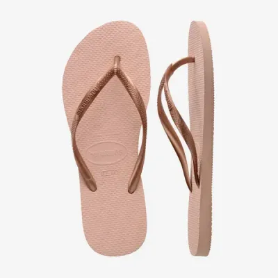 Tongs Havaianas Slim Rose Clair 4000030-0076 à brides fines et semelle en caoutchouc