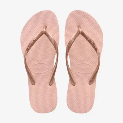 Tongs Havaianas Slim Rose Clair 4000030-0076 à brides fines et semelle en caoutchouc