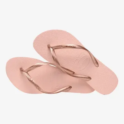 Tongs Havaianas Slim Rose Clair 4000030-0076 à brides fines et semelle en caoutchouc