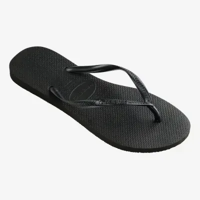 Tongs Havaianas Slim noires 4000030-0090 à brides fines et semelle en caoutchouc