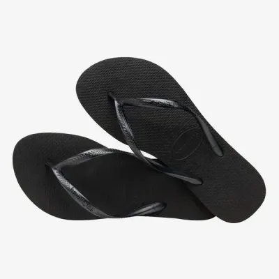 Tongs Havaianas Slim noires 4000030-0090 à brides fines et semelle en caoutchouc