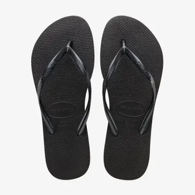 Tongs Havaianas Slim noires 4000030-0090 à brides fines et semelle en caoutchouc