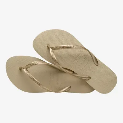 Tongs Havaianas Slim beige 4000030-2719 à brides fines et semelle en caoutchouc