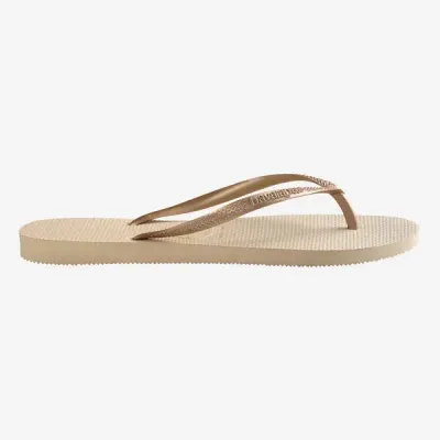 Tongs Havaianas Slim beige 4000030-2719 à brides fines et semelle en caoutchouc