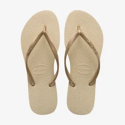 Tongs Havaianas Slim beige 4000030-2719 à brides fines et semelle en caoutchouc
