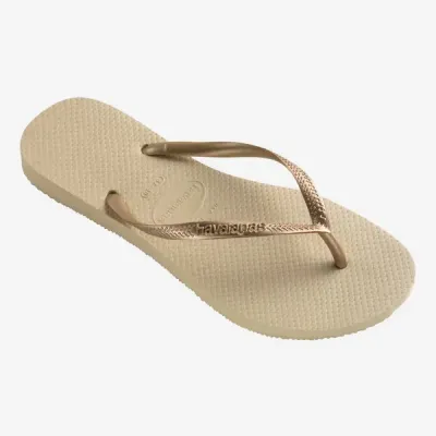 Tongs Havaianas Slim beige 4000030-2719 à brides fines et semelle en caoutchouc
