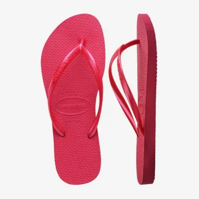 Tongs Havaianas Slim roses 4000030-5241 à brides fines et semelle en caoutchouc