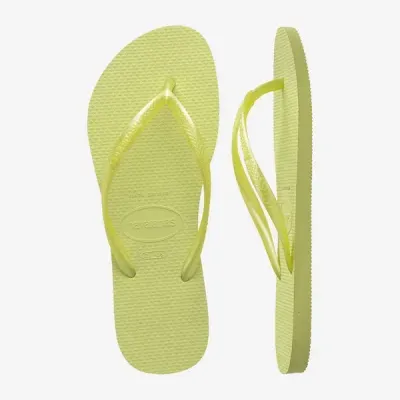Tongs Havaianas Slim vertes 4000030-9307 à brides fines et semelle en caoutchouc