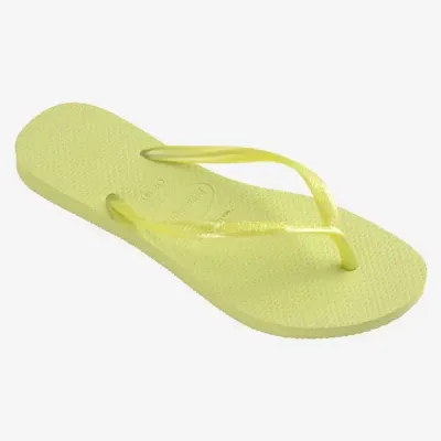 Tongs Havaianas Slim vertes 4000030-9307 à brides fines et semelle en caoutchouc