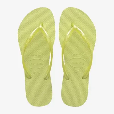 Tongs Havaianas Slim vertes 4000030-9307 à brides fines et semelle en caoutchouc
