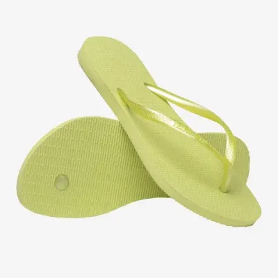 Tongs Havaianas Slim vertes 4000030-9307 à brides fines et semelle en caoutchouc