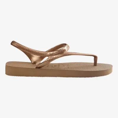 Sandales Havaianas Flash Urban rose doré 4000039-3581 à brides fines avec maintien arrière et semelle plate