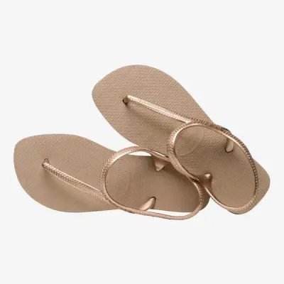 Sandales Havaianas Flash Urban rose doré 4000039-3581 à brides fines avec maintien arrière et semelle plate