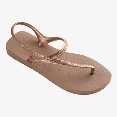 Sandales Havaianas Flash Urban rose doré 4000039-3581 à brides fines avec maintien arrière et semelle plate
