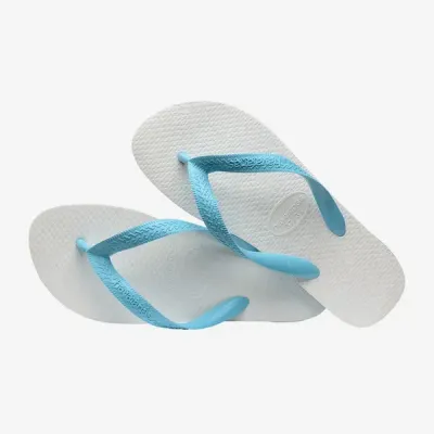 Tongs Havaianas Tradicional Blanc/Bleu 4001280-0031 à semelle en caoutchouc
