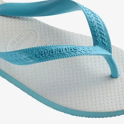 Tongs Havaianas Tradicional Blanc/Bleu 4001280-0031 à semelle en caoutchouc