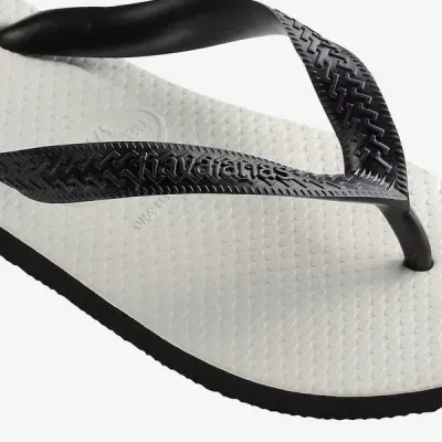 Tongs Havaianas Tradicional Blanc/Noir 4001280-0090 à semelle en caoutchouc
