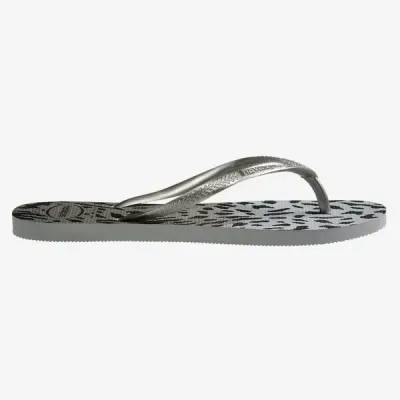 Tongs Havaianas Slim Animals grises 4103352-9320 avec imprimé animal et brides fines