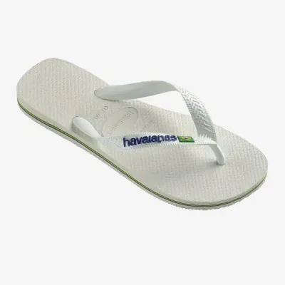 Tongs Havaianas Brasil Logo blanches 4110850-0001 avec drapeau brésilien