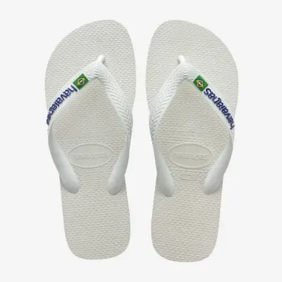 Tongs Havaianas Brasil Logo blanches 4110850-0001 avec drapeau brésilien