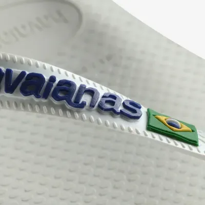 Tongs Havaianas Brasil Logo blanches 4110850-0001 avec drapeau brésilien