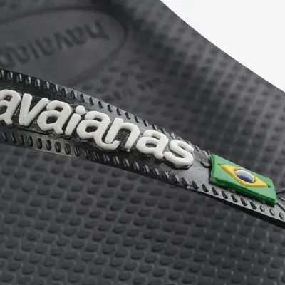 Tongs Havaianas Brasil Logo noires 4110850-1069 avec drapeau brésilien