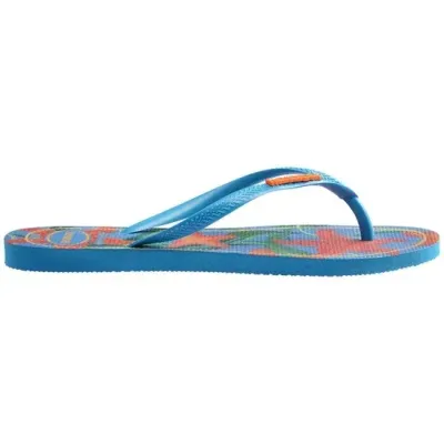 Tongs enfant Havaianas Kids Slim Tropical bleues 4122111-0212 à imprimé tropical