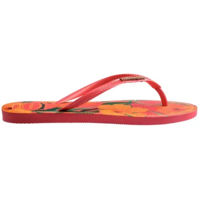 Tongs enfant Havaianas Kids Slim Tropical orange 4122111-9260 à imprimé tropical