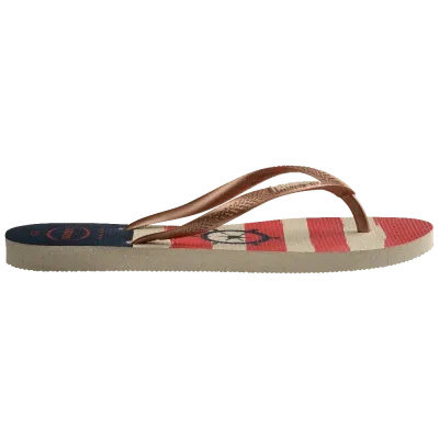 Tongs Havaianas Slim Nautical multicolores 4137125-8430 à brides fines avec semelle en caoutchouc