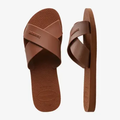 Sandales Havaianas Aqua marron 4148806-1976 avec larges brides croisées en X et semelle en caoutchouc